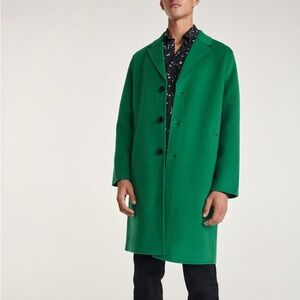 The Kooples Kelly Green Double Face Roomy Wool Coat - NWT!
